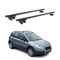 DachträGer GrundtäGer FüR Fiat Sedici 2005-2014 90Kg Aluminium Schwarz 2 Tlg ABE