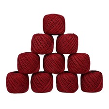 Crochet Cotton Thread Yarn Set of 10 Ball Size 20 Gram 55 to 60 mtr Maroon