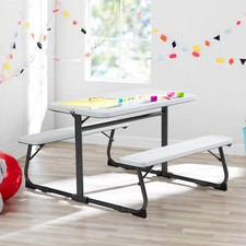 Your Zone Folding Kid's Picnic Activity Table for Ages 3-8, White