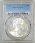 1925 Peace Silver Dollar PCGS MS64 Frosty Original White Luster PQ #Q251E