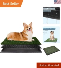 Indoor/Outdoor Dog Potty Solution - 20x25 Inch Reusable Grass Pee Pad with Tray