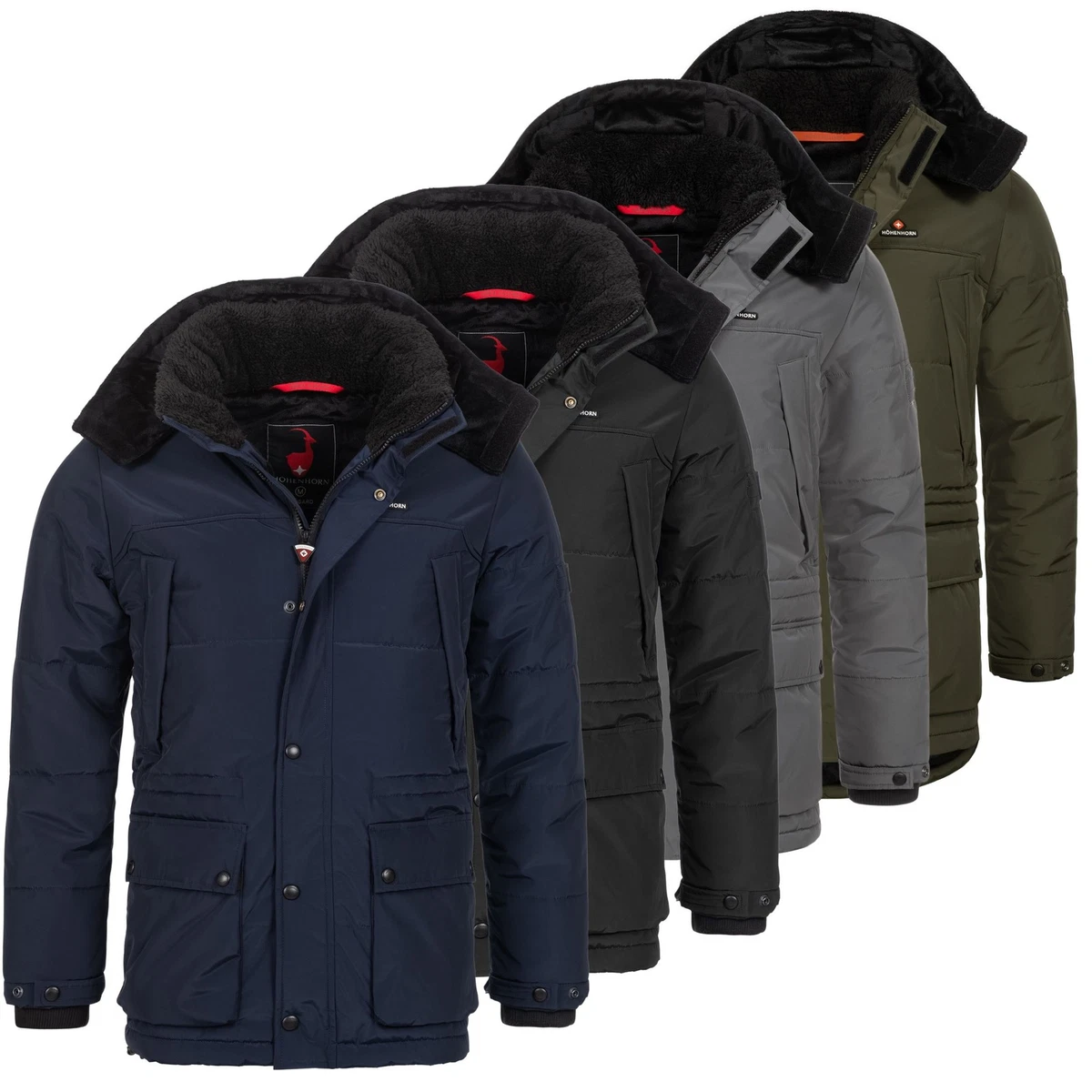 Produktbild von Winterjacke Herren: Wintermantel Warm Gefüttert Parker Jacken