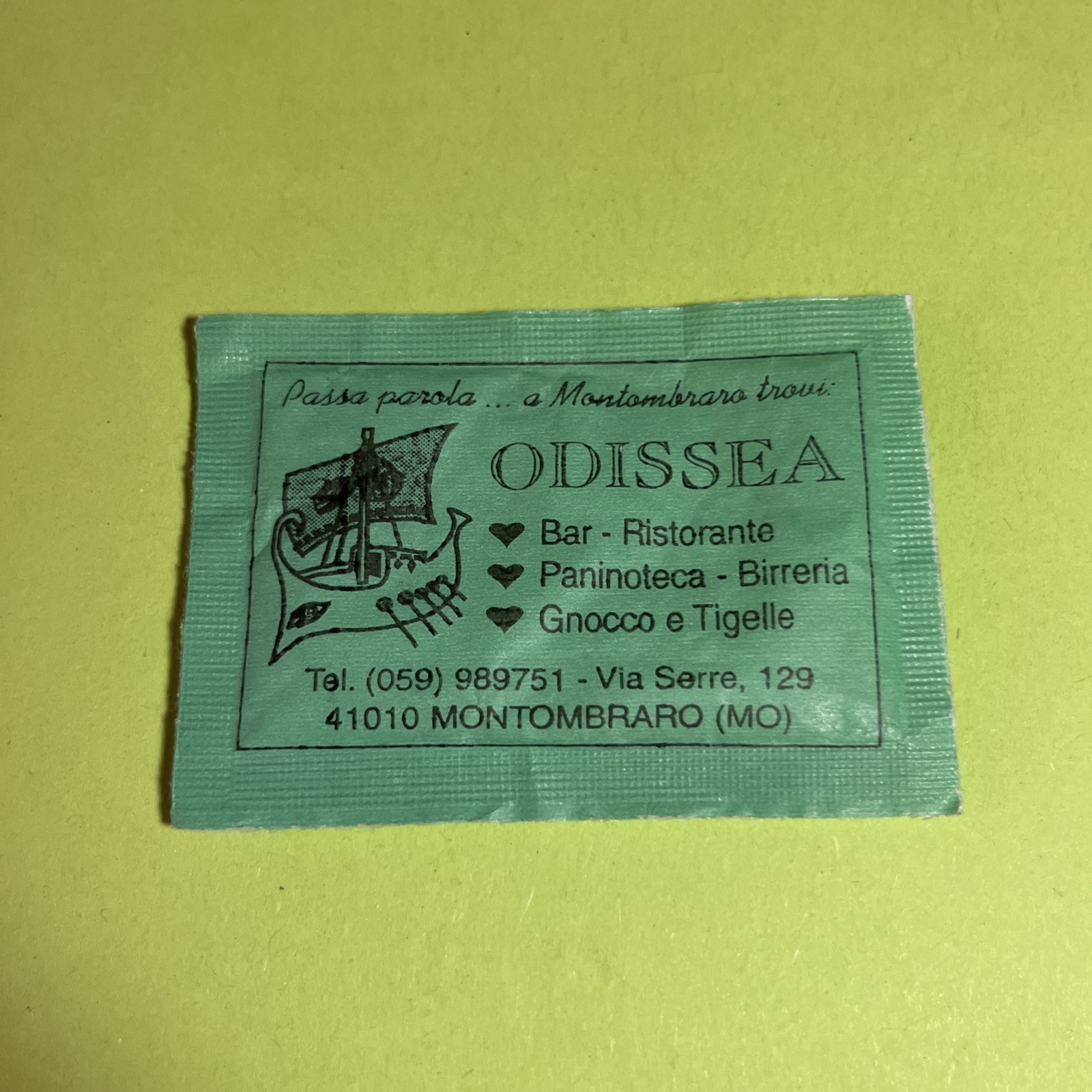 ODISSEA BAR RISTORANTE MONTOMBRARO (MO) COLLEZIONE VIA SERRE BUSTINA DI ZUCCHERO