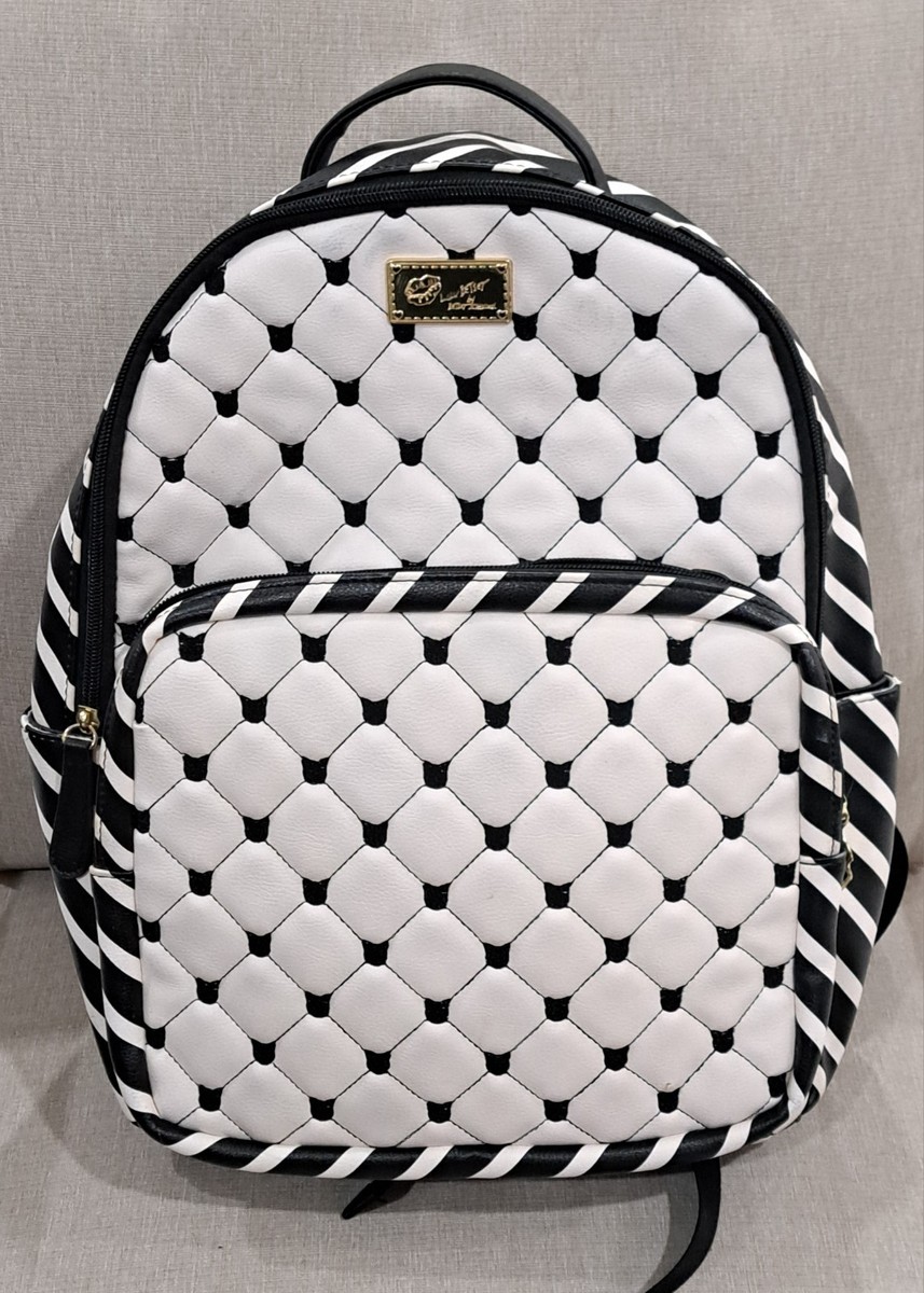 Betsy Johnson Backpack Women\'s, Color Black/ White Betsey Johnson New York Black White Striped Butterfly  main image 2