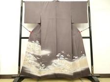 Heiwaya kimono gorgeous colored tomesode Yuzen artist's work landscape pine