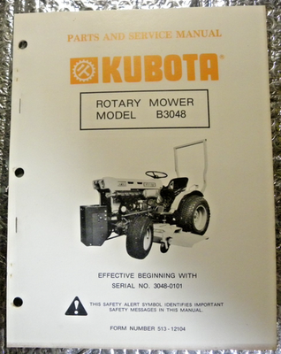 #ad Kubota Parts amp; Service Manual Rotary Mower Model B3048 $19.95