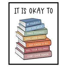 It's Okay to Poster, Boho Classroom Decor, Self Care, Playroom Decor, Child A...