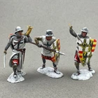 Teutonic Knights Set of 3 painted tin toy soldiers 1/32, Collectable miniatures