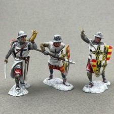 Teutonic Knights Set of 3 painted tin toy sol...