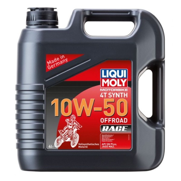 Huile 10W50 4L 4T synthétique lubrifiant moteur haute protection