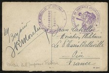 FRANCE WW1 Allied Aeronautics Cancel on Berlin Picture Postcard to Oise