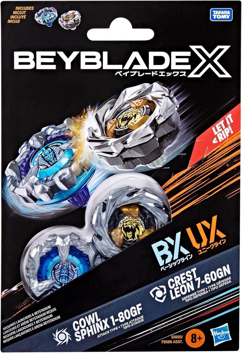 Beyblade X Cowl Sphinx 1-80GF BX & Crest Leon 7-60GN UX Dual Pack