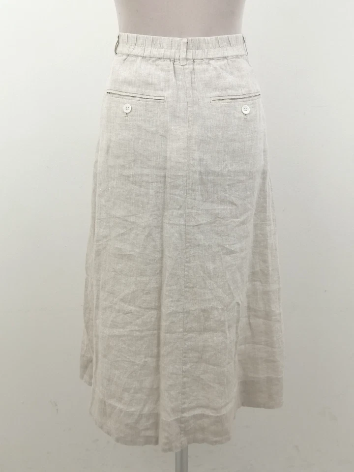 Comptoir Des Cotonniers Women's Skirt Size 8 Linen Long Button Pleat New F1 — 第 4/4 张图片