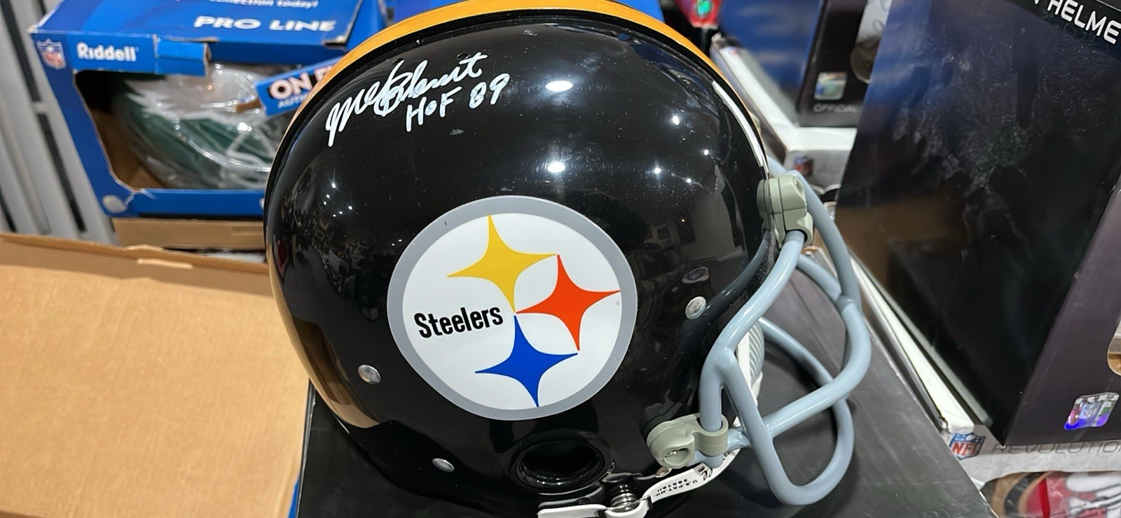 Mel Blount Autographed Signed Pittsburgh Steelers Vintage Pittsburg Steelers Kra Lite Football Helmet 