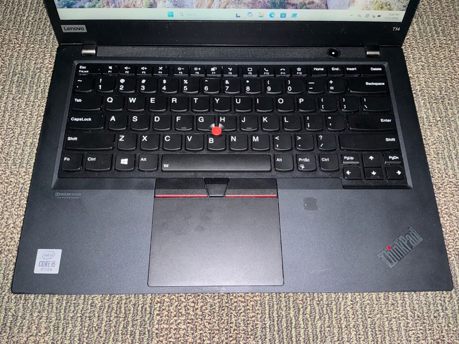 Lenovo T14 Gen 1, 14-Inch Laptop, with i5-10210U, Windows 11 Pro