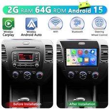Apple CarPlay For Kia Forte 2013-2018 Car Radio Android 15 GPS Stereo Wifi