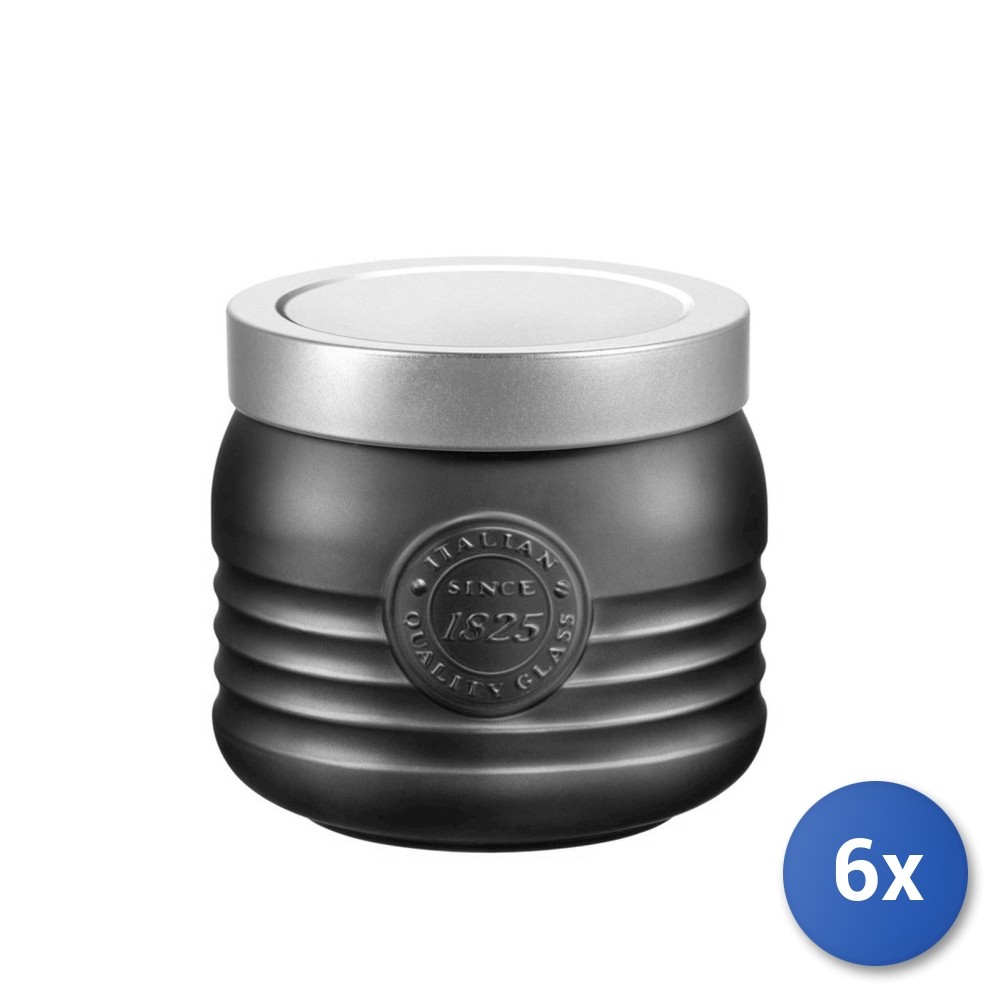 6x Kitchen Storage Jars Officina1825 0,75 Anthracite Gray Bormioli Rocco