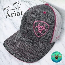 Ariat 110 One Ten Flexfit Tech Women's Trucker Hat Gray Pink Snapback Adjustable