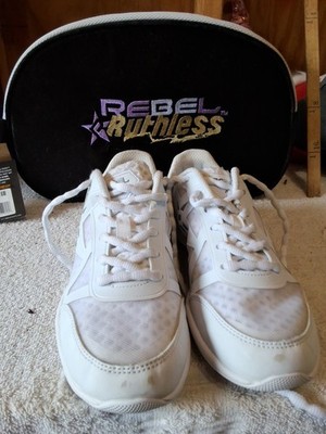 Rebel Ruthless Cheer Shoes Size Youth 6  White Cheerleading Athletic With Bag