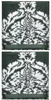 2 Towels Biltmore Face Washcloths Luxury Bathroom Green Ivory 13x13 Medium Large