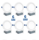 6 Pack 6 Inch Ultra-Thin LED Recessed Ceiling Light,3KK/4KK/5KK Select, Dimmable