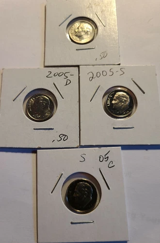 2005 P D S S Roosevelt Dime Silver & Clad Proof 4 Coin Set Lot