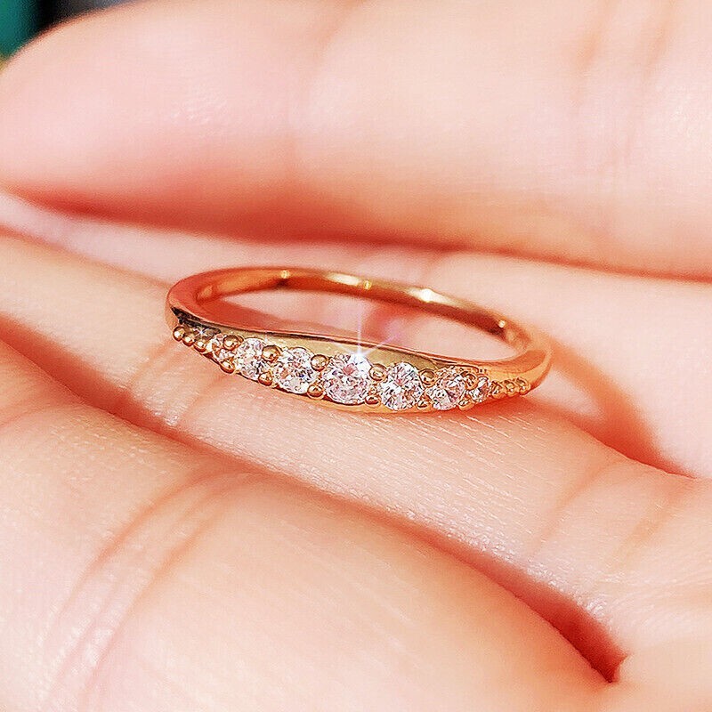 14k Yellow Gold Plated Wedding Ladies Band Round Cut Ct