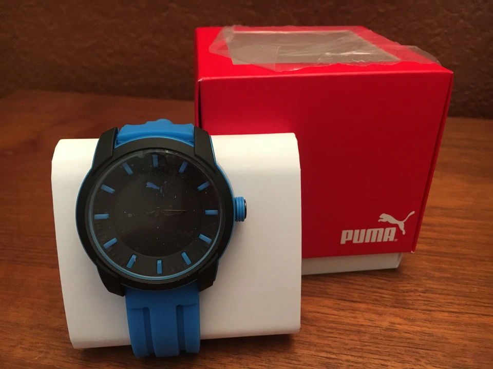 PUMA UNISEX BLUE / BLACK SILICONE WATCH P6005 - NEW - Image 2 of 3