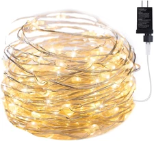 Fairy Lights Plug In, 33Ft 100 Led Waterproof Firefly Light, Adaptor, Warm White