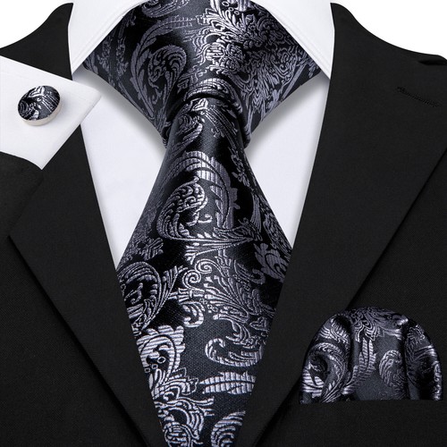 200 Color Mens Ties Paisley Striped Floral Solid Silk Tie Necktie Set Wedding - Imagen 10 de 246
