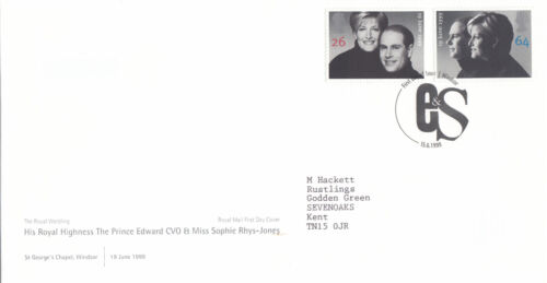 (98887) Prince Edward Sophie Wedding Gb Rm Fdc Windsor 1999