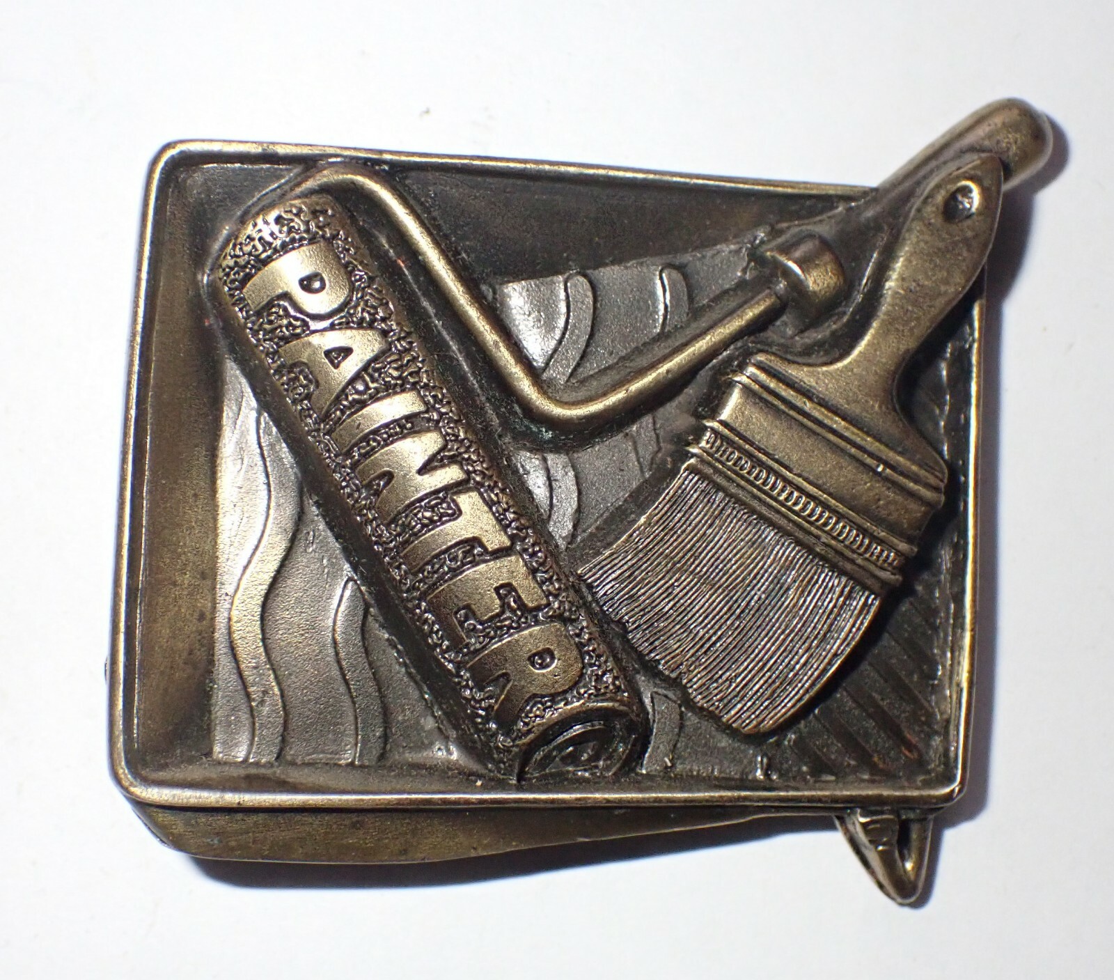 PAINTER PAINTING BELT BUCKLE VINTAGE 1982 GREAT AMERI… Gem