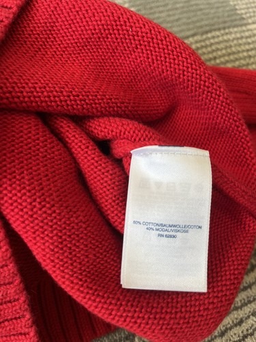 LANDS END School Uniform/Holiday Kids Cotton V-neck Sweater Red Size M 5/6 - Picture 3 of 4
