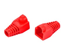 RJ45 Red Strain Relief Boot End Cap for Cat5/5e Cat6 Ethernet Cable Plug Lot