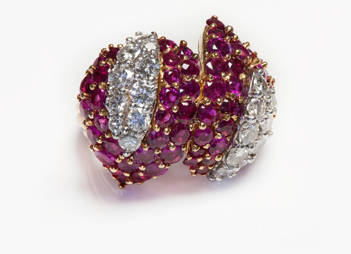 Diamond Ruby Yellow Gold Ring - image 1