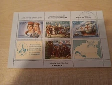 BLOCK POST STAMPS WORLD  USED   (MBJJ6019) LLEGADA DE COLON A AMERICA 