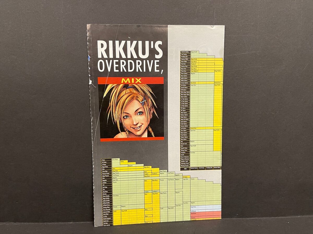 Final Fantasy X-2 Players Guide POSTER ONLY Rikku's Final Fantasy X-2 Players Guide POSTER ONLY Rikku's