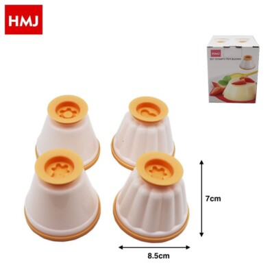4er Set Puddingformen HMJ - 7x8,5cm - modernes und funktionales Design hmj