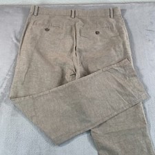 Banana Republic Aiden Chino Pants Men 36x33 Beige Linen Blend Straight Leg NWOT