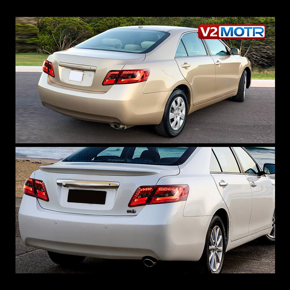 2007 2009 Toyota Camry Black LED Tail Lights   111 TCAM07 LED BK