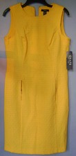 Women's Chaps Yellow Fitted Sleeveless Zipper Accent Casual Formal Dress 10