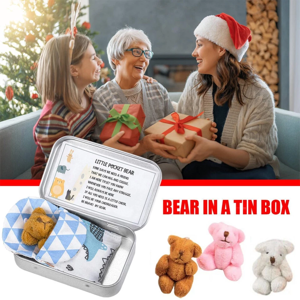 Buddy Bear - Kids Friend In A Travel Tin - for Anxiety Stress Worry - Teddy Bear