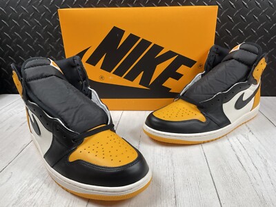 Size 14-New Nike Jordan 1 Retro High OG Yellow toe/Taxi 2022 MENS