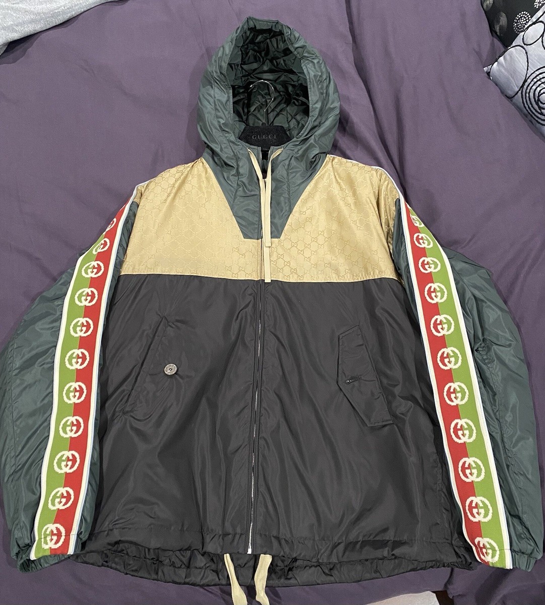 VERY RARE* GUCCI JACQUARD NYLON JACKET (Men's Size 44) Style VERY RARE* GUCCI JACQUARD NYLON JACKET (Men's Size 44) Style