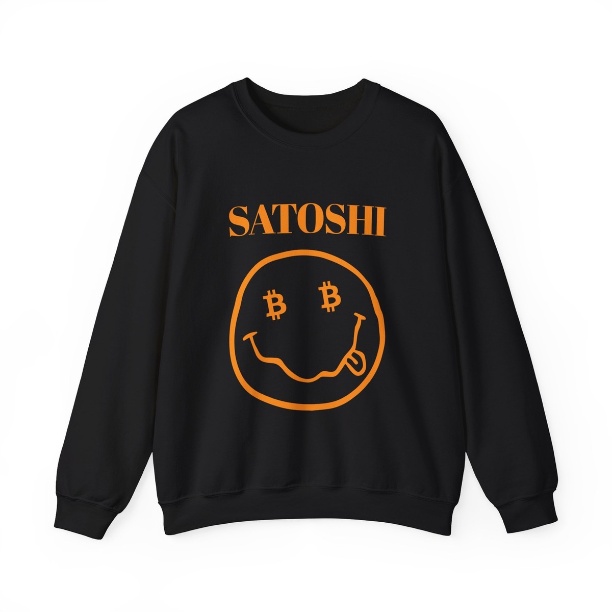 Satoshi Grunge Bitcoin Crewneck Sweatshirt, Bitcoin Sweater, BTC Sweatshirt  | eBay