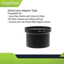 52mm Lens Adapter Tube UV/CPL/ ND Lens Filter Adapter Tube for Kodak P880 Camera