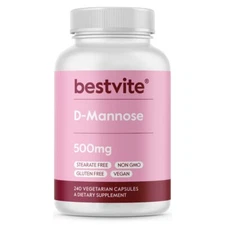 D-Mannose 500mg (240 Vegetarian Capsules)- Urinary Tract Health