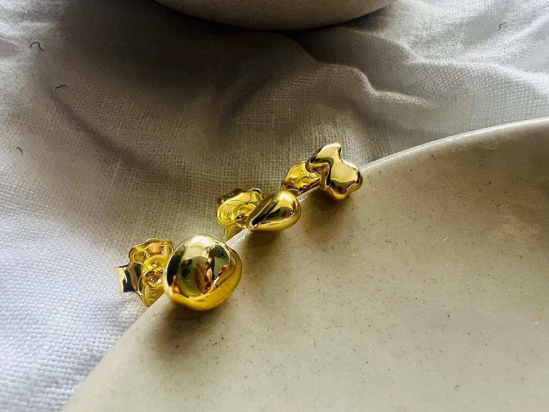 211443540 Pack de tres pendientes de plata vermeil TOUS Joy Bits