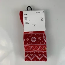 Nike Elite Basketball Christmas Holiday Red Crew Socks Size Youth 10c-3Y