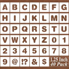 1.25 Inch Alphabet Letter Stencils - 40 Pack Letter Number Stencil Templates ...